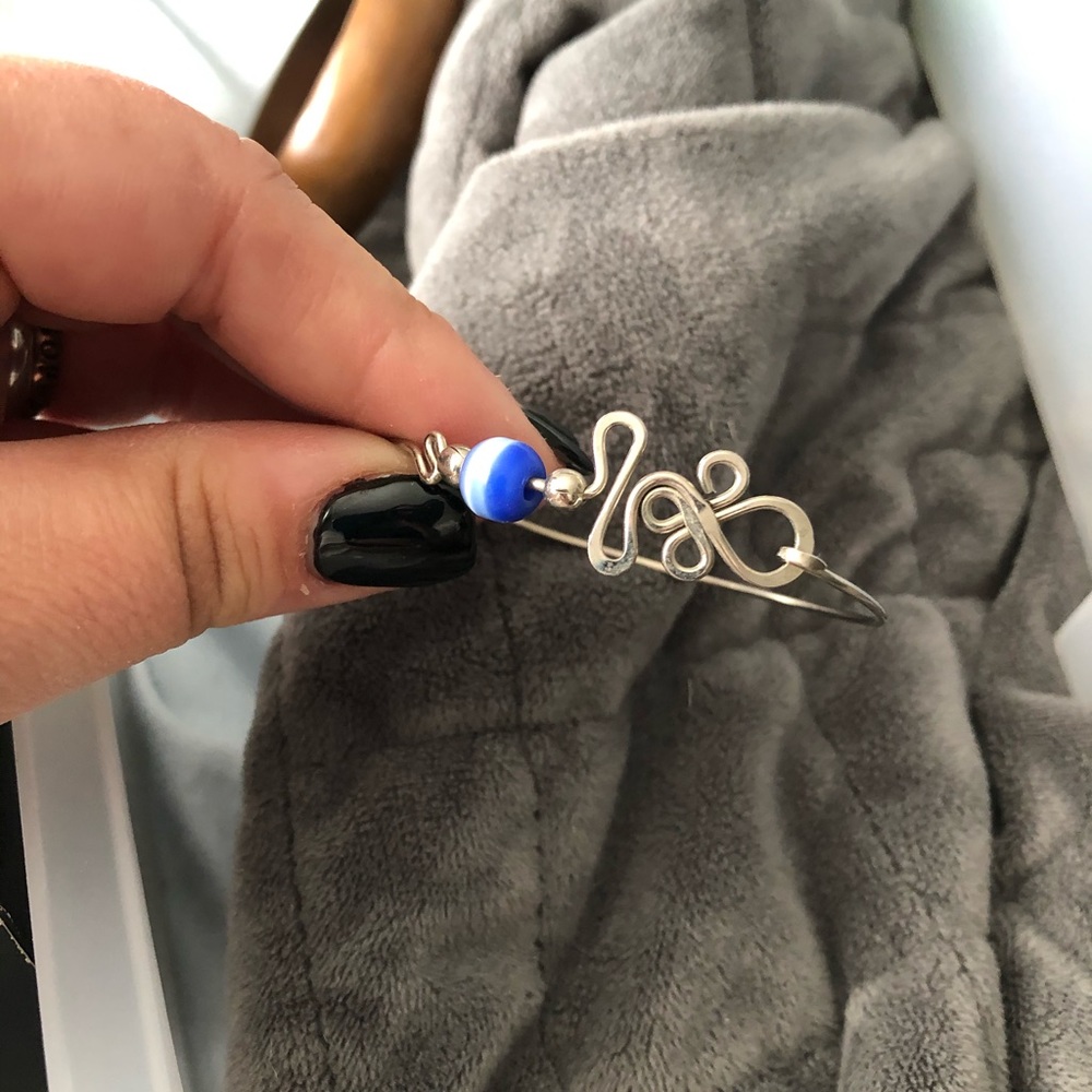 Blue and silver bracelet